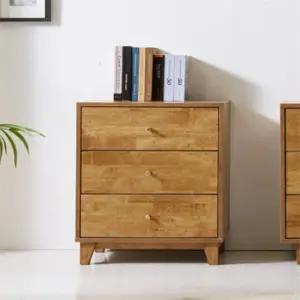네추럴 고무나무원목3단서랍장 원목서랍장3단