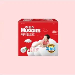 하기스 매직컴포트 3단계 밴드형 공용 72매 2개 일회용기저귀