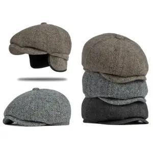 남성 중년 신사 따뜻한 히든 귀달이 방한 헌팅캡