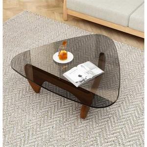 원목 이사노무구치 테이블 강화유리 거실 우드 유리