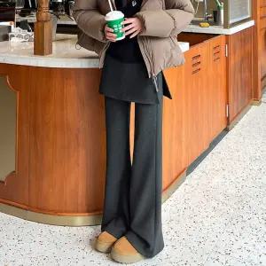 [일반/롱 2tyep] 윈터 기모 부츠컷 치마바지 데일리 트임스커트 밴딩 레깅스 겨울팬츠
