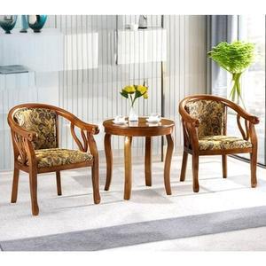 샤크팡 티테이블세트 엔틱 2인 의자 업소용 클래식 티테이블 세트 원목