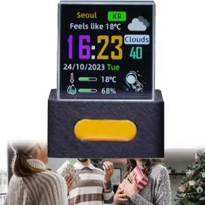 미니 3D 홀로그램 큐브 디스플레이 스마트 웨더 스테이션 디지털 시계 커스텀 사진 앨범 포함 플렉서블