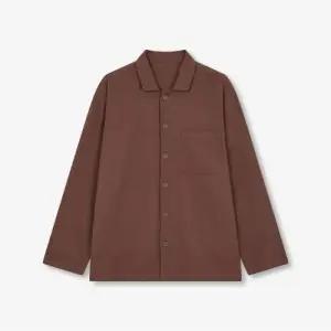 자주 파자마 셔츠 남녀공용 플란넬 데일리 일상 홈웨어