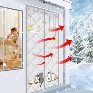 현관문바람막이 난방커튼 방풍 무타공 냉기 우풍 단열재 60x140cm 패브릭 커텐