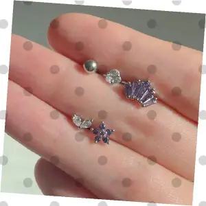 보라색 라인 디자인 데일리 피어싱 세트 여성 악세서리 5종