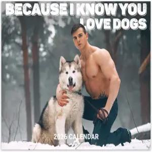 2026 월 캘린더 - 2026년 1월 12월 8.5인치 x 11인치(폐쇄) 남성 및 반려견 재미있는 애호가 선물 선택
