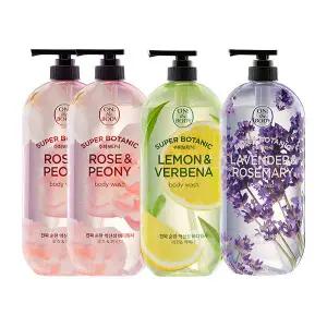 온더바디 수퍼보타닉 바디워시 900g 3개 (로즈/레몬/라벤더) + 로즈900g 1개