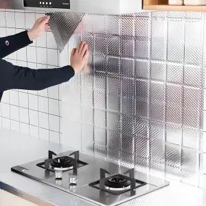 기름때방지 주방 시트지 5m 대용량 셀프 접착식 방수 방염 알루미늄