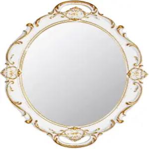 Eaoundm 14.5 x 10 인치 타원형 앤티크 장식 벽 거울 빈티지 걸이 (흰색)