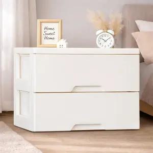 보노하우스 모던플러스 서랍장 화이트 2단 와이드 수납장