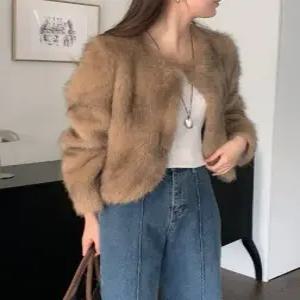 [제이0][제이0]루디 라운드 밍크 퍼 긴팔 자켓