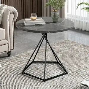 원형 블랙프레임 그레이 테이블 트위스트 (WFHJLPK)