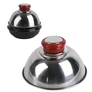 뜨겁지 않은 안전 핸들 뚝배기 뚜껑-소 13cm 폭탄 계란찜 필수품