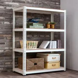 국산 무볼트 조립식앵글선반 4단120x45x150+9t양면코팅 폴던스랙 다용도수납선반