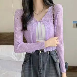 여성 골지 짜임 시스루 긴팔 가디건 1P 여름 바캉스 여자가디건