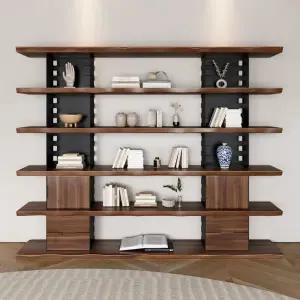 철제 우드 책장 책꽂이 책꽃이 3cm 원목 두께 모던