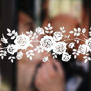 레이스 테두리 창 스티커 투명 흰색 꽃 등나무 벽 허리 라인 유리 문짝 홈 욕실 장식