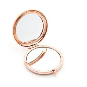 휴대용 메이크업 거울 라운드 케이스 메탈