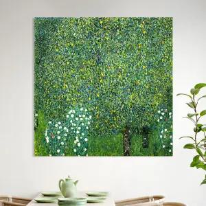 명화 클림트 나무아래 핀 장미 캔버스액자 69x69cm