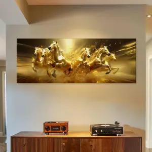 성공 말그림 합격 승진 풍수 사무실인테리어 01사업번창 육마도 캔버스액자 106x40cm