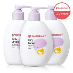 더블하트 생애 첫 보습 데일리 무향 베이비로션 250ml 3개