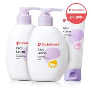 더블하트 생애 첫 보습 베이비 로션250ml 2개+크림100ml