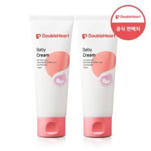 더블하트 생애 첫 보습 파우더리향 베이비크림 100ml 2개