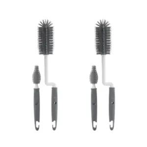 리에또 회전형 실리콘 젖꼭지 젖병솔 세트 그레이 X2