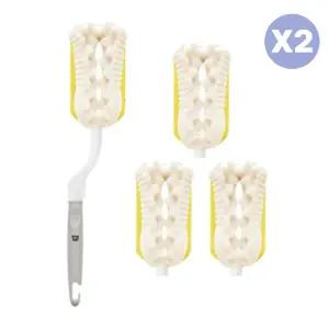 리에또 리필형 젖병솔 텀블러 물병 세척솔 그레이 X2