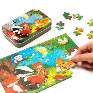 미니 퍼즐 60pcs 틴케이스 동물 숲속이야기 어린이 어린이집 생일 답례품 단체 선물