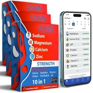 소변 검사 스트립 - 가정에서 신뢰할 수 있는 나트륨 염분 마그네슘 칼슘 전해질 수분 pH 비타민 C 단백질