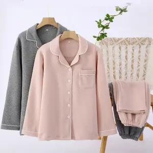 겨울 순면 여성 남성 커플 잠옷세트  파자마세트 도톰 누빔 루즈핏