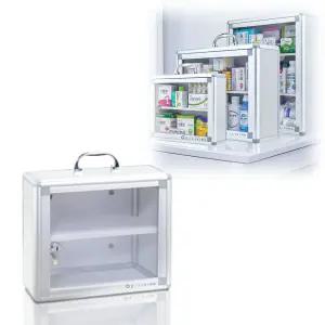 벽걸이형 구급상자 휴대용 약통케이스 가정 사무실용 비상 응급함 알루미늄 정리 보관 수납함(소형)함 구급