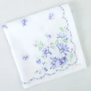 일본 가제손수건 타올 테누구이 (정사각) (국화 블루) 10장일제 답례품 예쁜 단체사은품 증수건 증품 얇은