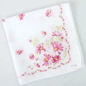 일본 가제손수건 타올 테누구이 (정사각) (국화 핑크) 10장일제 답례품 예쁜 단체사은품 증수건 증품 얇은