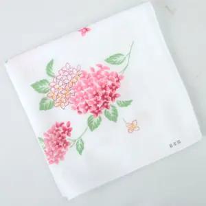 일본 가제손수건 타올 테누구이 (정사각) (수국 핑크) 10장일제 답례품 예쁜 단체사은품 증수건 증품 얇은