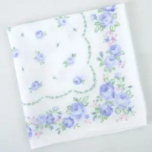 일본 가제손수건 타올 테누구이 (정사각) (큰장미 블루) 10일제 답례품 예쁜 단체사은품 증수건 증품 얇은