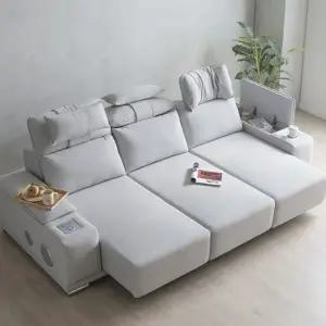 루엔 4인 모션쇼파 전동 슬라이딩 리클라이너 고급형