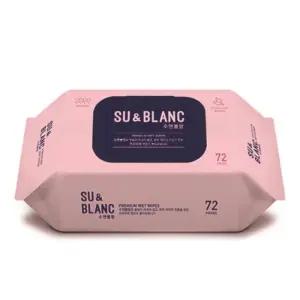 수앤블랑)물티슈(캡형 72매)-박스(10개입)멀티 가정용 고급 리필 캡형 형티슈 보습 깨끗한