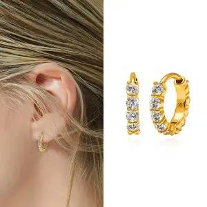 [골드앤] 14K 소네트 링 랩다이아몬드 귀걸이 소