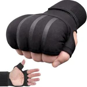 남성과 여성을 위한 프리미엄 복싱 핸드 랩 너클 가드 패딩 손목 안정제 상부 쉘 및 엄지 방패 - 무에타이