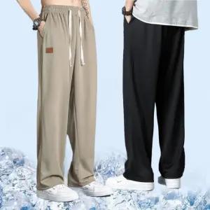 와이드팬츠 남자 세미 여름 밴딩 통바지 편한 벌룬바지 쿨바지 찰랑바지 쿨링바지 아이스바지