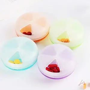 [와인앤쿡]고품질 3구 원형 약케이스 1개(색상랜덤) 화장대 발받침대 볼트너트 모니터거치대 젠더 커플케