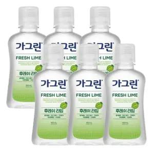 고품질 가그린 라임 구강청결제 100ml x 6개 구강세정제 가그린오리...