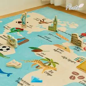 [올리버토이]피에스타 키즈룸 러그 세계지도