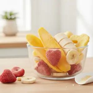 동결건조 과일 4종 세트(딸기, 망고, 파인애플, 바나나) 무설탕 건강한 천연 간식 스낵