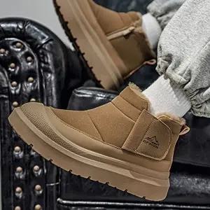 [엄지척]남성 패딩형 방한 부드러운 털안감 고무쉘 미드솔 미들컷 측면지퍼 워커 부츠