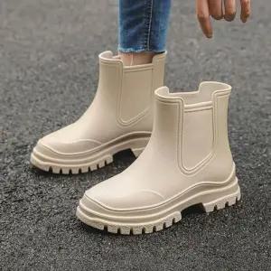 [라일리] Rly 여성 첼시 앵클 레인부츠 데일리 방수 신발 장화