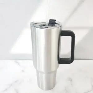 ( )오늘은 스텐 텀블러 1160ml 3444 대용량 손잡이 머그 빨대